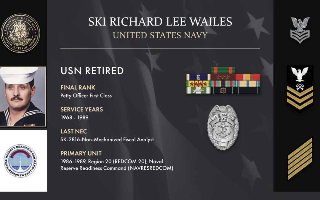 Service Reflections of SK1 Richard Lee Wailes, U.S. Navy (1968-1989)